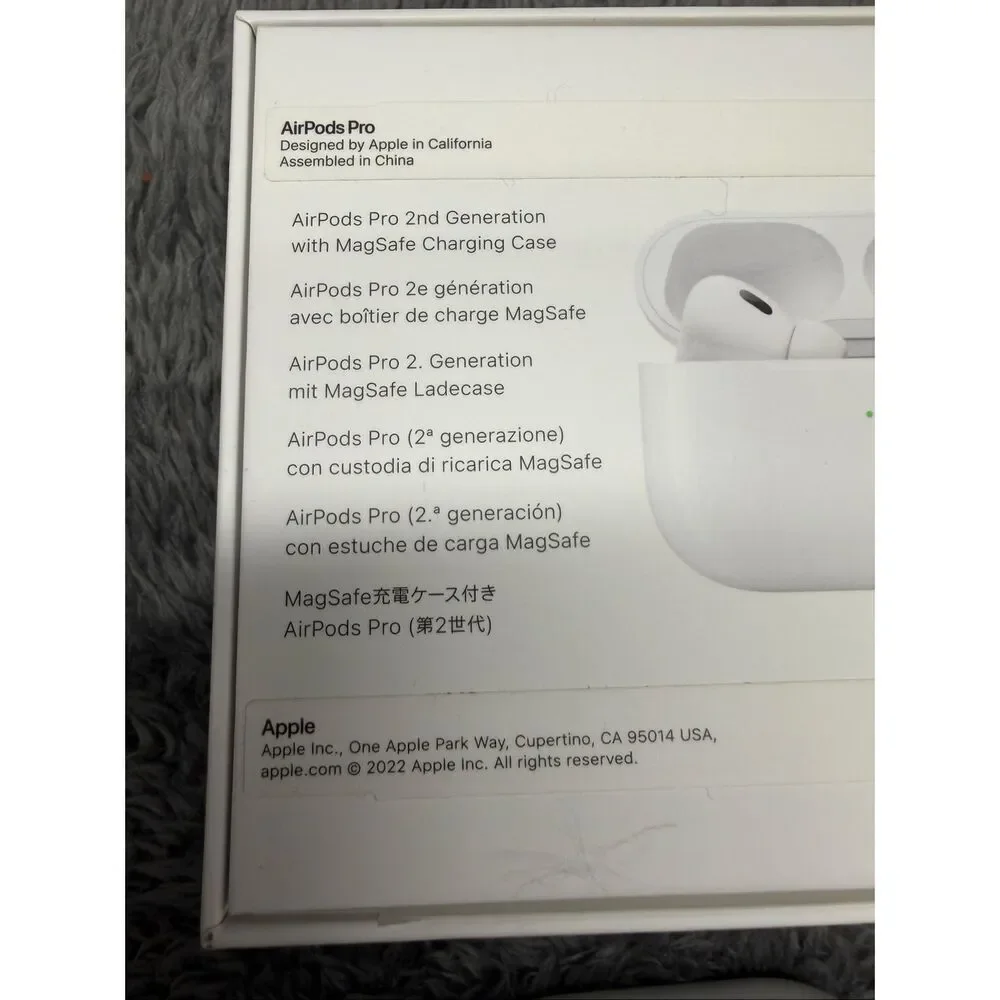 Apple AirPod Pros 2 in excellent shape! Comes with case, cable, packaging, extra